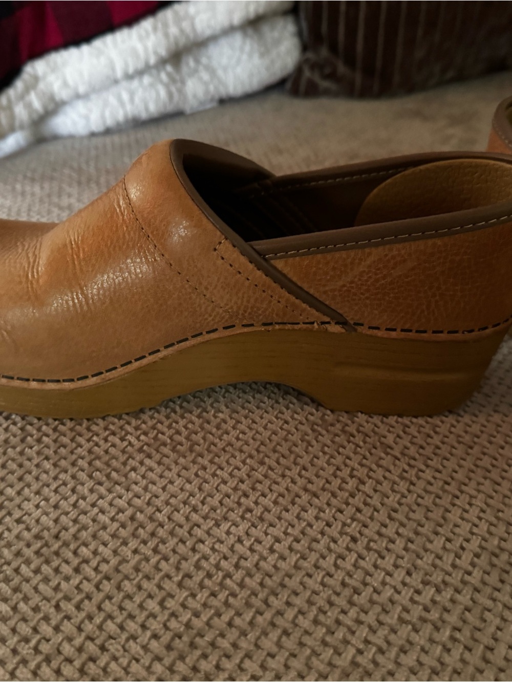 Dansko Tan Leather Slip-On Clog